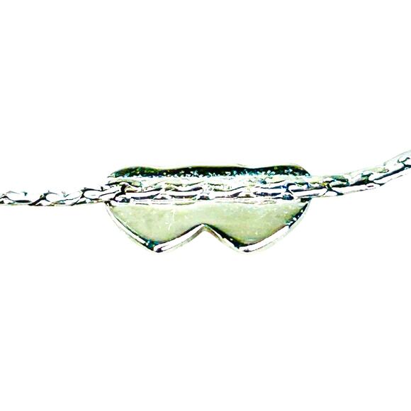 Vintage Monet Two Hearts Dainty Silver Tone Bracelet - Picture 5 of 5